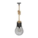 GLOBOSTAR® URBAN 999-0192 Vintage Κρεμαστό Φωτιστικό Οροφής με Ντουί 1 x E27 AC 220-240V IP20 – Μαύρο & Μπεζ – Μ28 x Π28 x Υ80cm