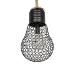 GLOBOSTAR® URBAN 999-0192 Vintage Κρεμαστό Φωτιστικό Οροφής με Ντουί 1 x E27 AC 220-240V IP20 – Μαύρο & Μπεζ – Μ28 x Π28 x Υ80cm