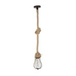 GLOBOSTAR® CAMBER 999-0200 Vintage Κρεμαστό Φωτιστικό Οροφής με Ντουί 1 x E27 AC 220-240V IP20 – Χάλκινο & Μπεζ – Μ12 x Π12 x Υ80cm