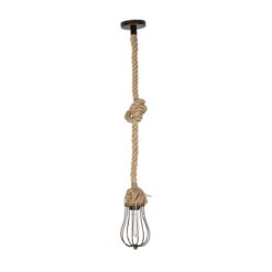 GLOBOSTAR® CAMBER 999-0200 Vintage Κρεμαστό Φωτιστικό Οροφής με Ντουί 1 x E27 AC 220-240V IP20 – Χάλκινο & Μπεζ – Μ12 x Π12 x Υ80cm