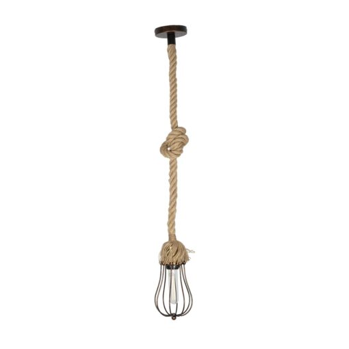 GLOBOSTAR® CAMBER 999-0200 Vintage Κρεμαστό Φωτιστικό Οροφής με Ντουί 1 x E27 AC 220-240V IP20 – Χάλκινο & Μπεζ – Μ12 x Π12 x Υ80cm