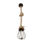 GLOBOSTAR® CAMBER 999-0200 Vintage Κρεμαστό Φωτιστικό Οροφής με Ντουί 1 x E27 AC 220-240V IP20 – Χάλκινο & Μπεζ – Μ12 x Π12 x Υ80cm