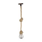 GLOBOSTAR® CAMBER 999-0200 Vintage Κρεμαστό Φωτιστικό Οροφής με Ντουί 1 x E27 AC 220-240V IP20 – Χάλκινο & Μπεζ – Μ12 x Π12 x Υ80cm
