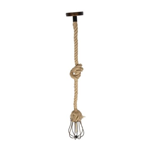 GLOBOSTAR® CAMBER 999-0200 Vintage Κρεμαστό Φωτιστικό Οροφής με Ντουί 1 x E27 AC 220-240V IP20 – Χάλκινο & Μπεζ – Μ12 x Π12 x Υ80cm
