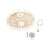GLOBOSTAR® SASSO 999-0201 Boho Κρεμαστό Φωτιστικό Οροφής με Ντουί 1 x E27 AC 220-240V IP20 – Μπεζ – Μ50 x Π50 x Y23cm