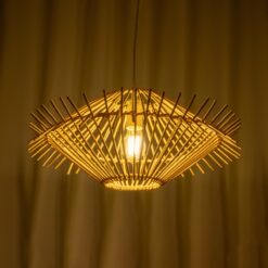GLOBOSTAR® SASSO 999-0201 Boho Κρεμαστό Φωτιστικό Οροφής με Ντουί 1 x E27 AC 220-240V IP20 – Μπεζ – Μ50 x Π50 x Y23cm