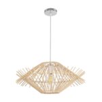 GLOBOSTAR® SASSO 999-0201 Boho Κρεμαστό Φωτιστικό Οροφής με Ντουί 1 x E27 AC 220-240V IP20 – Μπεζ – Μ50 x Π50 x Y23cm
