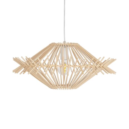 GLOBOSTAR® SASSO 999-0201 Boho Κρεμαστό Φωτιστικό Οροφής με Ντουί 1 x E27 AC 220-240V IP20 – Μπεζ – Μ50 x Π50 x Y23cm