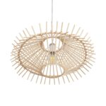 GLOBOSTAR® SASSO 999-0201 Boho Κρεμαστό Φωτιστικό Οροφής με Ντουί 1 x E27 AC 220-240V IP20 – Μπεζ – Μ50 x Π50 x Y23cm