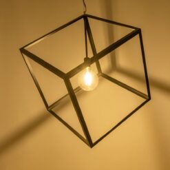 GLOBOSTAR® CUBE 999-0215 Μοντέρνο Κρεμαστό Φωτιστικό Οροφής με Ντουί 1 x E27 AC 220-240V IP20 – Μαύρο – Μ70 x Π70 x Υ87cm