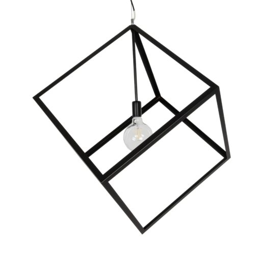 GLOBOSTAR® CUBE 999-0215 Μοντέρνο Κρεμαστό Φωτιστικό Οροφής με Ντουί 1 x E27 AC 220-240V IP20 – Μαύρο – Μ70 x Π70 x Υ87cm
