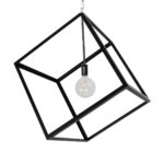 GLOBOSTAR® CUBE 999-0215 Μοντέρνο Κρεμαστό Φωτιστικό Οροφής με Ντουί 1 x E27 AC 220-240V IP20 – Μαύρο – Μ70 x Π70 x Υ87cm