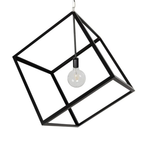 GLOBOSTAR® CUBE 999-0215 Μοντέρνο Κρεμαστό Φωτιστικό Οροφής με Ντουί 1 x E27 AC 220-240V IP20 – Μαύρο – Μ70 x Π70 x Υ87cm