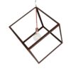 GLOBOSTAR® CUBE 999-0216 Μοντέρνο Κρεμαστό Φωτιστικό Οροφής με Ντουί 1 x E27 AC 220-240V IP20 – Χάλκινο – Μ70 x Π70 x Υ87cm