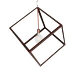GLOBOSTAR® CUBE 999-0216 Μοντέρνο Κρεμαστό Φωτιστικό Οροφής με Ντουί 1 x E27 AC 220-240V IP20 – Χάλκινο – Μ70 x Π70 x Υ87cm