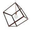 GLOBOSTAR® CUBE 999-0216 Μοντέρνο Κρεμαστό Φωτιστικό Οροφής με Ντουί 1 x E27 AC 220-240V IP20 – Χάλκινο – Μ70 x Π70 x Υ87cm