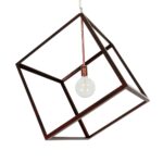 GLOBOSTAR® CUBE 999-0216 Μοντέρνο Κρεμαστό Φωτιστικό Οροφής με Ντουί 1 x E27 AC 220-240V IP20 – Χάλκινο – Μ70 x Π70 x Υ87cm