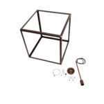 GLOBOSTAR® CUBE 999-0216 Μοντέρνο Κρεμαστό Φωτιστικό Οροφής με Ντουί 1 x E27 AC 220-240V IP20 – Χάλκινο – Μ70 x Π70 x Υ87cm