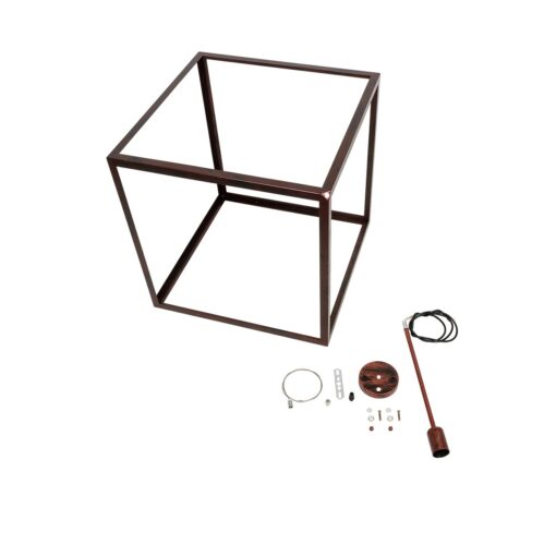 GLOBOSTAR® CUBE 999-0216 Μοντέρνο Κρεμαστό Φωτιστικό Οροφής με Ντουί 1 x E27 AC 220-240V IP20 – Χάλκινο – Μ70 x Π70 x Υ87cm