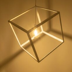 GLOBOSTAR® CUBE 999-0217 Μοντέρνο Κρεμαστό Φωτιστικό Οροφής με Ντουί 1 x E27 AC 220-240V IP20 – Λευκό – Μ70 x Π70 x Y87cm
