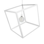 GLOBOSTAR® CUBE 999-0217 Μοντέρνο Κρεμαστό Φωτιστικό Οροφής με Ντουί 1 x E27 AC 220-240V IP20 – Λευκό – Μ70 x Π70 x Y87cm