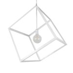 GLOBOSTAR® CUBE 999-0217 Μοντέρνο Κρεμαστό Φωτιστικό Οροφής με Ντουί 1 x E27 AC 220-240V IP20 – Λευκό – Μ70 x Π70 x Y87cm