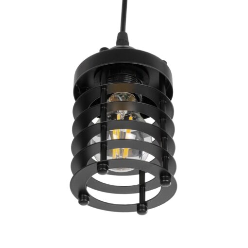 GLOBOSTAR® DARSEY 999-0227 Vintage Κρεμαστό Φωτιστικό Οροφής με Ντουί 1 x E27 AC 220-240V IP20 – Μαύρο – Μ10 x Π10 x Υ19cm