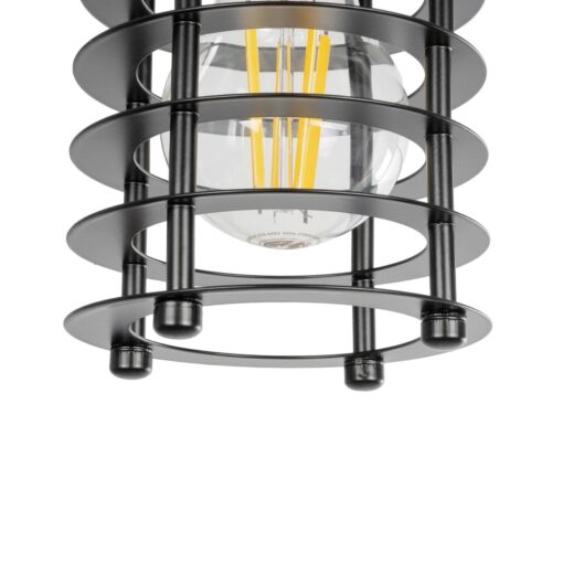 GLOBOSTAR® DARSEY 999-0227 Vintage Κρεμαστό Φωτιστικό Οροφής με Ντουί 1 x E27 AC 220-240V IP20 – Μαύρο – Μ10 x Π10 x Υ19cm