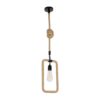 GLOBOSTAR® MALVERN 999-0234 Vintage Κρεμαστό Φωτιστικό Οροφής με Ντουί 1 x E27 AC 220-240V IP20 – Μαύρο & Μπεζ – Μ18.5 x Π4 x Υ41.5cm