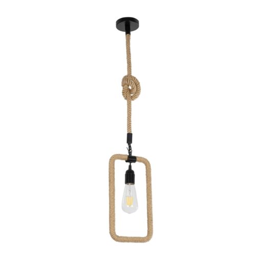 GLOBOSTAR® MALVERN 999-0234 Vintage Κρεμαστό Φωτιστικό Οροφής με Ντουί 1 x E27 AC 220-240V IP20 – Μαύρο & Μπεζ – Μ18.5 x Π4 x Υ41.5cm