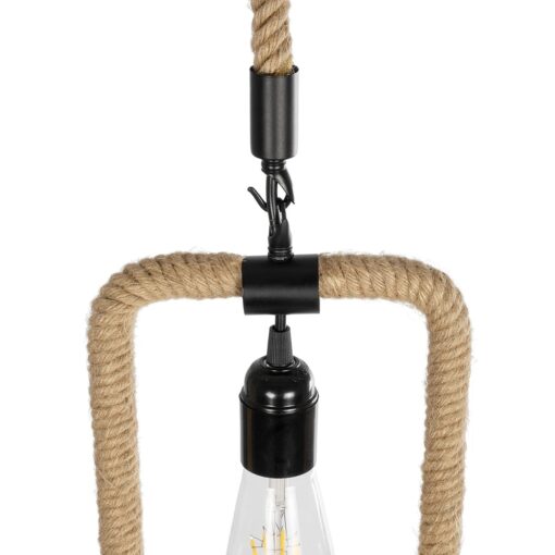 GLOBOSTAR® MALVERN 999-0234 Vintage Κρεμαστό Φωτιστικό Οροφής με Ντουί 1 x E27 AC 220-240V IP20 – Μαύρο & Μπεζ – Μ18.5 x Π4 x Υ41.5cm