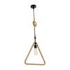 GLOBOSTAR® MALVERN 999-0235 Vintage Κρεμαστό Φωτιστικό Οροφής με Ντουί 1 x E27 AC 220-240V IP20 – Μαύρο & Μπεζ – Μ38 x Π4 x Υ42.5cm