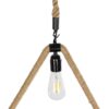 GLOBOSTAR® MALVERN 999-0235 Vintage Κρεμαστό Φωτιστικό Οροφής με Ντουί 1 x E27 AC 220-240V IP20 – Μαύρο & Μπεζ – Μ38 x Π4 x Υ42.5cm