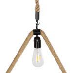 GLOBOSTAR® MALVERN 999-0235 Vintage Κρεμαστό Φωτιστικό Οροφής με Ντουί 1 x E27 AC 220-240V IP20 – Μαύρο & Μπεζ – Μ38 x Π4 x Υ42.5cm