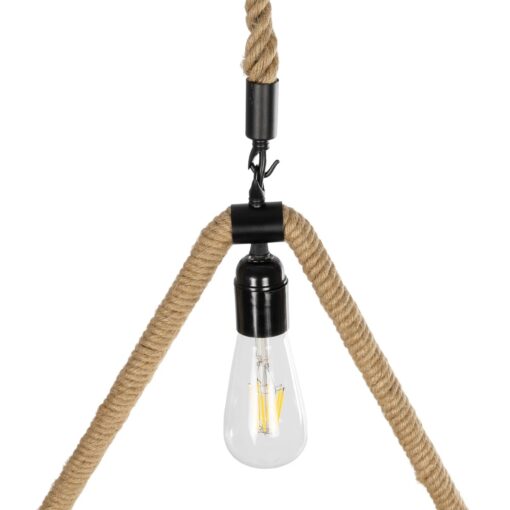 GLOBOSTAR® MALVERN 999-0235 Vintage Κρεμαστό Φωτιστικό Οροφής με Ντουί 1 x E27 AC 220-240V IP20 – Μαύρο & Μπεζ – Μ38 x Π4 x Υ42.5cm