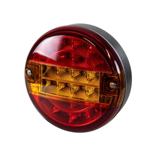 GLOBOSTAR® TAILIGHT 999-0253 Πίσω Φανάρι Οχημάτων LED 10W 400lm 180° DC 24V Αδιάβροχο IP66 Πορτοκαλί & Κόκκινο – Μ13.5 x Π13.5 x Υ5.5cm – Πακέτο 2 Τεμαχίων – 1 Χρόνο Εγγύηση