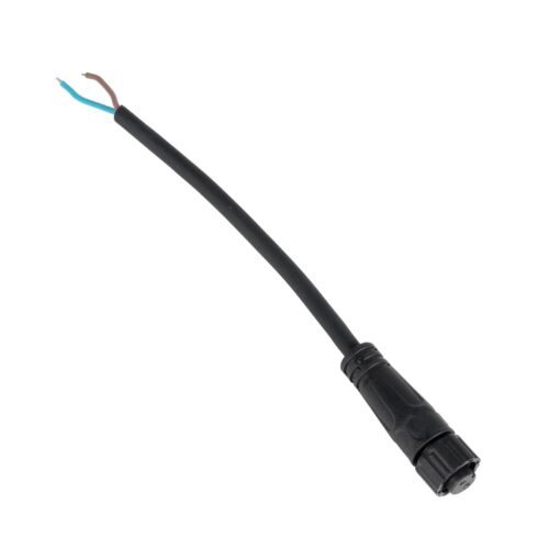 GLOBOSTAR® CONNECTOR 999-0265 2 Pin Σύνδεσμος Τροφοδοσίας για Wall Washers & Προβολείς με Είσοδο 2 x 0.25mm2 & Έξοδο 1 x Αρσενικό Βύσμα Αδιάβροχο IP65 – Μαύρο – Μ20 x Π1.5 x Υ1.5cm