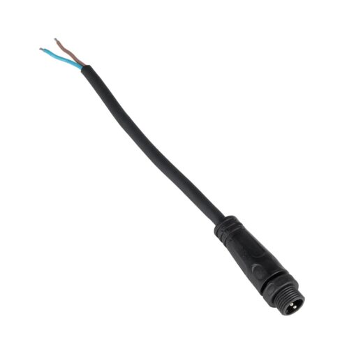 GLOBOSTAR® CONNECTOR 999-0266 2 Pin Σύνδεσμος Τροφοδοσίας για Wall Washers & Προβολείς με Είσοδο 2 x 0.25mm2 & Έξοδο 1 x Θηλυκό Βύσμα Αδιάβροχο IP65 – Μαύρο – Μ20 x Π1.5 x Υ1.5cm