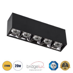 Alternative view of GLOBOSTAR® LUMINAR 60329 Downlight Σποτ LED 20W 2700lm 36° AC 220-240V IP20 Θερμό Λευκό 2700K - Osram SMD Chip & TÜV SÜD Driver - Μαύρο Ματ - Μ19.5 x Π4.2 x Υ6.6cm - 5 Χρόνια Εγγύηση