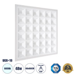 Alternative view of GLOBOSTAR® ZEUS 60968 Χωνευτό Panel Οροφής 60x60 με Anti Glare Reflector LED 48W 7440lm 120° CRI≥85Ra UGR<19 AC 220-240V IP20 Ψυχρό Λευκό 6000K - Lumileds SMD Chip & TÜV SÜD Driver - Λευκό Γαλακτερό - Μ60 x Π60 x Υ3.3cm / Q56 x 56cm - 5 Χρόνια Εγγύηση