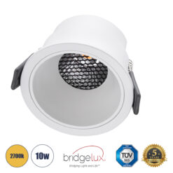 Alternative view of GLOBOSTAR® PLUTO-M 60255 Χωνευτό Downlight Σποτ με Honeycomb Anti Glare Reflector LED 10W 1250lm 38° AC 220-240V IP20 Θερμό Λευκό 2700K - Bridgelux COB Chip & TÜV SÜD Driver - Λευκό Ματ - Μ8.4 x Π8.4 x Υ5.9cm / Q7.5cm - 5 Χρόνια Εγγύηση