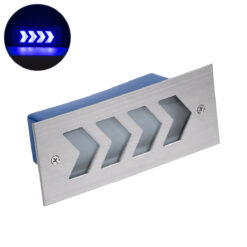 Alternative view of GloboStar® WALLLIGHT-ARINA 90673 Χωνευτό Φωτιστικό Τοίχου LED 6W 600lm 120° DC 24V Αδιάβροχο IP67 Μ17 x Π7 x Υ5.5cm Μπλε - Ανοξείδωτο Ατσάλι - 3 Years Warranty