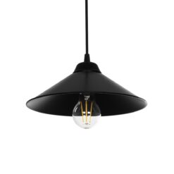 Alternative view of GLOBOSTAR® FONTE 203-0080 Μοντέρνο Κρεμαστό Φωτιστικό Οροφής με Ντουί 1 x E27 AC 220-240V IP20 - Μαύρο - Μ25.5 x Π25.5 x Υ10cm