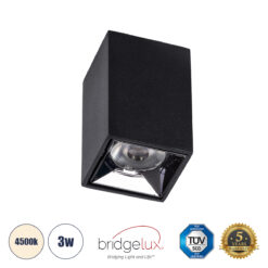 Alternative view of GLOBOSTAR® LUMINAR 60320 Downlight Σποτ LED 3W 420lm 36° AC 220-240V IP20 Φυσικό Λευκό 4500K - Osram SMD Chip & TÜV SÜD Driver - Μαύρο Ματ - Μ4.2 x Π4.2 x Υ6.6cm - 5 Χρόνια Εγγύηση