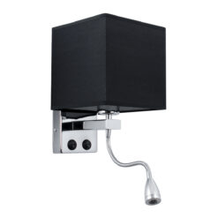 Alternative view of GLOBOSTAR® ELEGANT 01494 Μοντέρνο Φωτιστικό Τοίχου - Απλίκα Ξενοδοχείου Reading Light με Ντουί 1 x E27 LED 3W 270lm 36° AC 220-240V IP20 Θερμό Λευκό 2700K - CREE XPE Chip - Ασημί & Μαύρο - Μ17 x Π21 x Υ43cm - 2 Χρόνια Εγγύηση