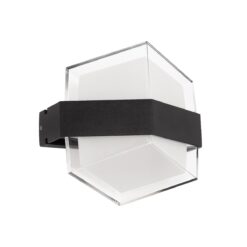 GLOBOSTAR® EMPIRE 60781 Μοντέρνο Φωτιστικό Τοίχου – Απλίκα LED 12W 1200lm 120° AC 220-240V Αδιάβροχο IP65 Θερμό Λευκό 2700K – Bridgelux SMD Chip & TÜV SÜD Driver – Μαύρο Ματ – Μ18.5 x Π10 x Υ17.5cm – 3 Χρόνια Εγγύηση