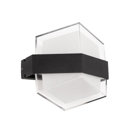 GLOBOSTAR® EMPIRE 60781 Μοντέρνο Φωτιστικό Τοίχου – Απλίκα LED 12W 1200lm 120° AC 220-240V Αδιάβροχο IP65 Θερμό Λευκό 2700K – Bridgelux SMD Chip & TÜV SÜD Driver – Μαύρο Ματ – Μ18.5 x Π10 x Υ17.5cm – 3 Χρόνια Εγγύηση