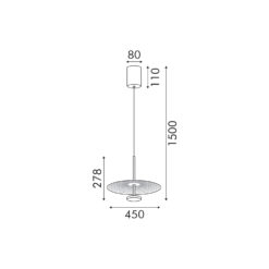 Κρεμαστό Φωτιστικό LOFTY Ø300mm – LED 8W – 2700K – 560lm – Αμμώδες Λευκό – Αλουμινίου – IP20 ACA BD379A300PWH