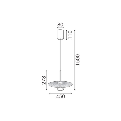 Κρεμαστό Φωτιστικό LOFTY Ø300mm – LED 8W – 2700K – 560lm – Αμμώδες Λευκό – Αλουμινίου – IP20 ACA BD379A300PWH