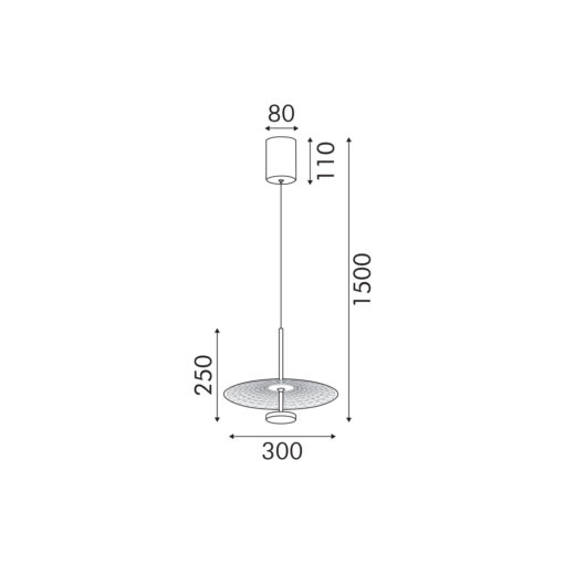 Κρεμαστό Φωτιστικό LOFTY Ø450mm – LED 12W – 2700K – 840lm – Αμμώδες Χρυσό – Αλουμινίου – IP20 ACA BD379A450PGD